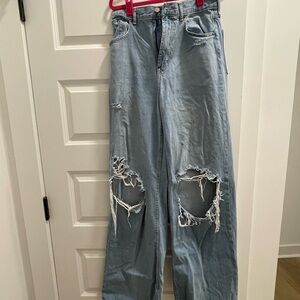 BDG Light Blue Distressed Flare Jeans